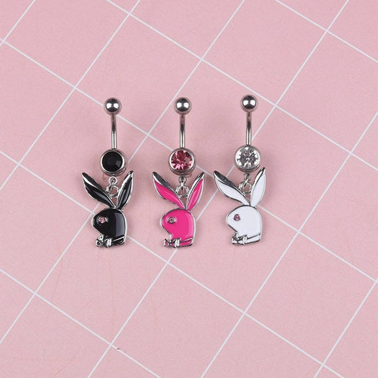 Bunny Playboy CZ Belly Button Piercing_CWMM9238