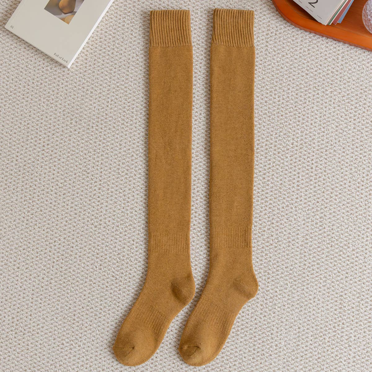 WOMEN PADDED WARM HIGH SOCKS COTTON SOCKS