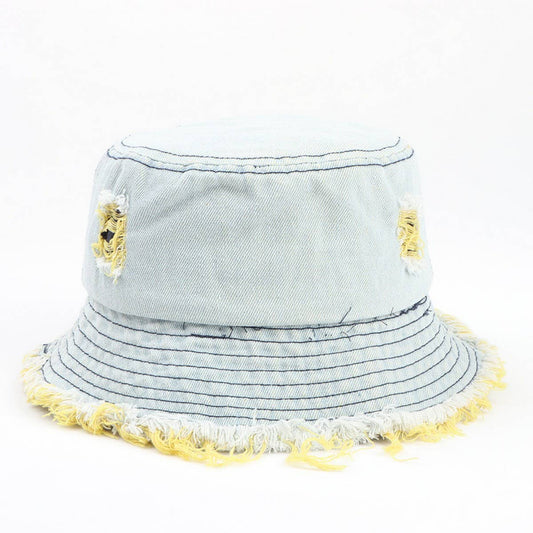 CWAH1512_JAPANESE STYLE RIPPED DENIM BUCKET HAT