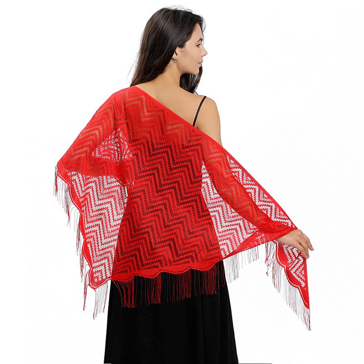 Lace Wave Triangle Scarf - Party Wrap for Women
