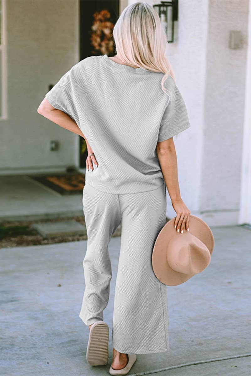 CWSS0722_CASUAL SHORT-SLEEVED STRAPPY TOP PANT SUIT