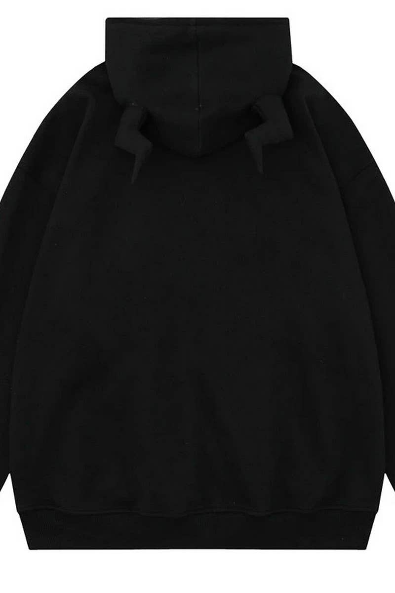 CWOHOL1117_SPIDER EMBROIDERED LOOSE FIT HOODIE