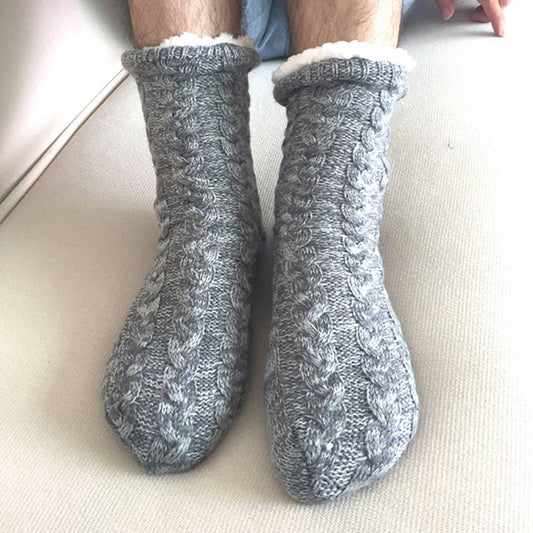 WINTER MEN LEG COVERS PLUSH INDOOR SLIPPERS