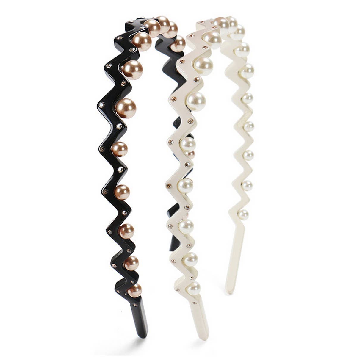 ACETATE WAVE PEARL HEADBAND HAIRPIN_CWAHA4366