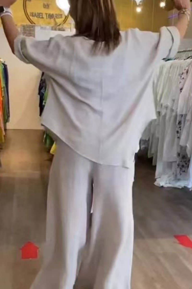 CWSTB1419_SOLID COLOR BAT SLEEVE COTTON AND LINEN SUIT