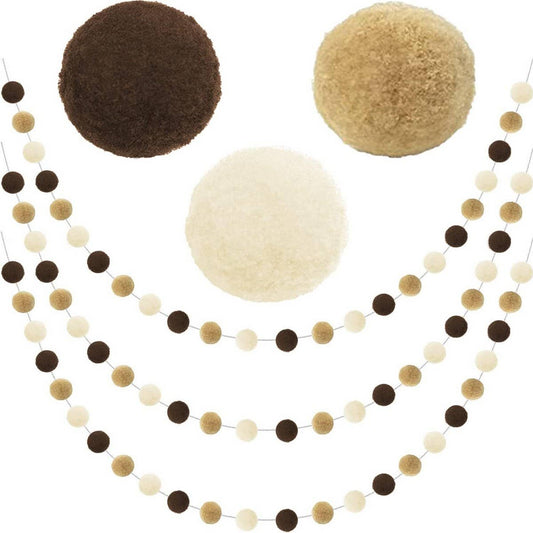 CWMM10235_MAILLARD FELT BALL GARLAND 24 POM POM DECOR