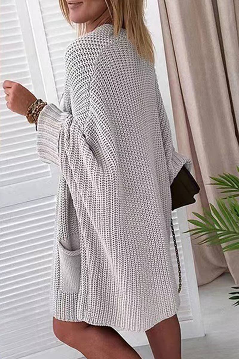 CARDIGAN BAT SLEEVE LOOSE POCKET LONG COAT