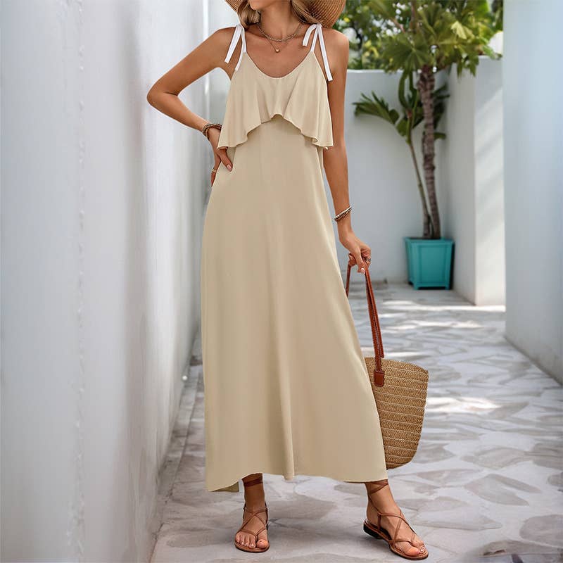 Casual loose fit sleeveless dress for daily wear