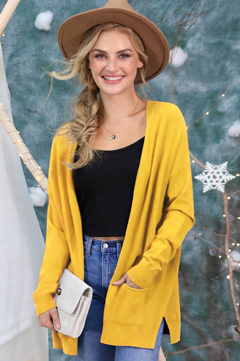 CWOSWL1827_LOOSE FIT WITH POCKET SWEATER CARDIGAN