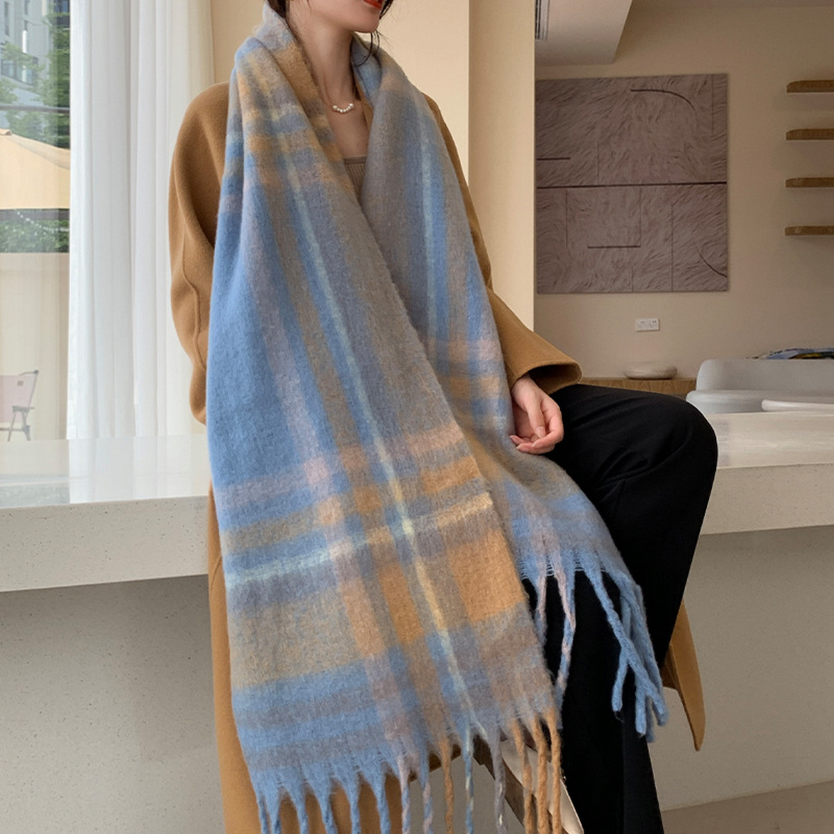 Plush AC Scarf ??Thick Soft Winter Wrap_CWASC2701