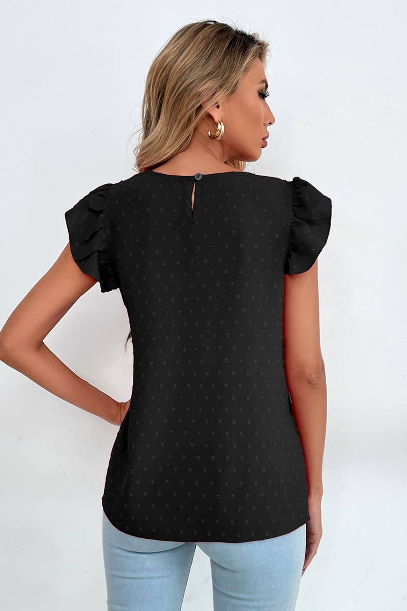 CWTBLSL0249_WOMEN'S CREW NECK HOLLOWED OUT SLEEVELESS TOP