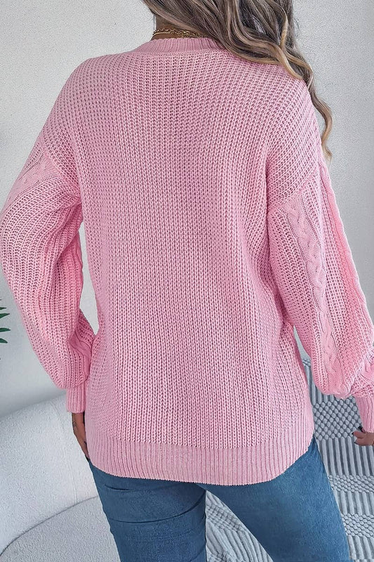 CWOCAL0947_AUTUMN KNIT LONG-SLEEVED CARDIGAN SWEATER