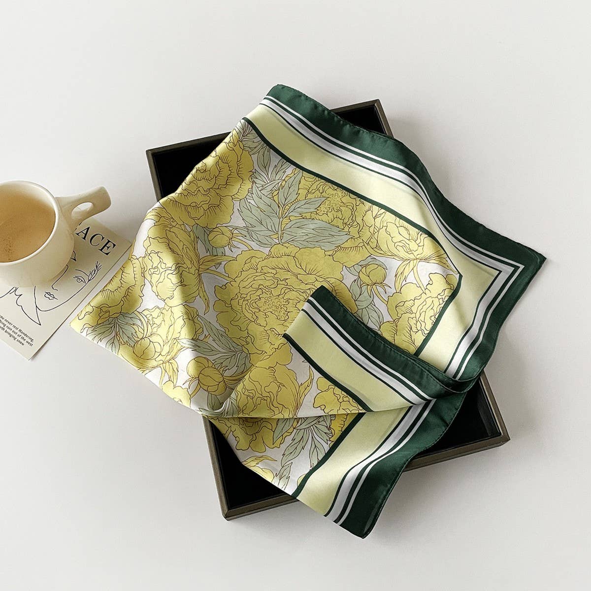 Elegant Polka Dot Satin Silk Scarf