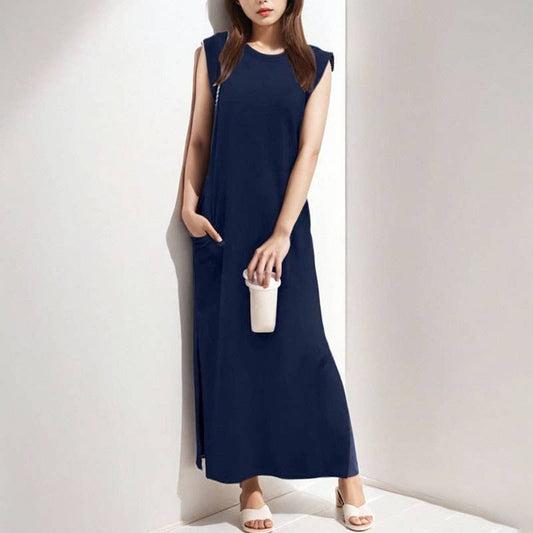 Casual French style sleeveless slimming dress