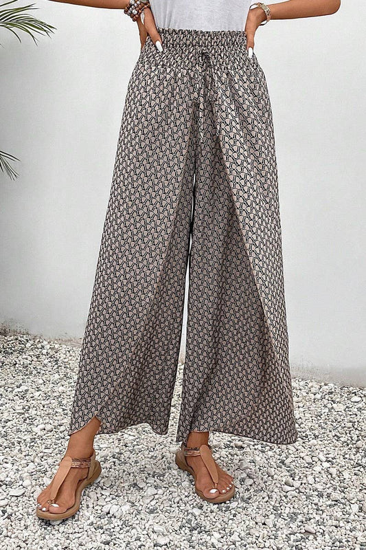 CWBLP1882_SUMMER FASHION FLORAL SIDE SLIT WIDE LEG CULOTTES