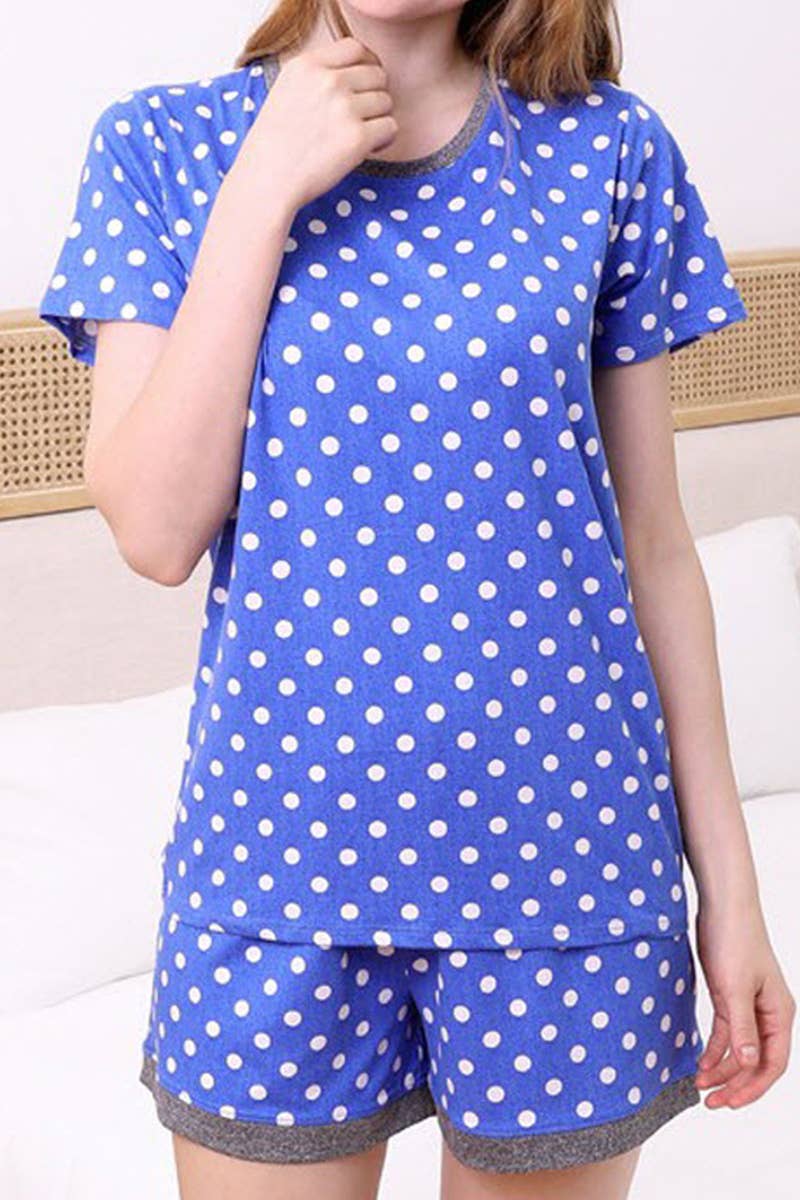 CWSPJ031-P_SHORT SLEEVE TOP WITH SHORTS PAJAMA SET