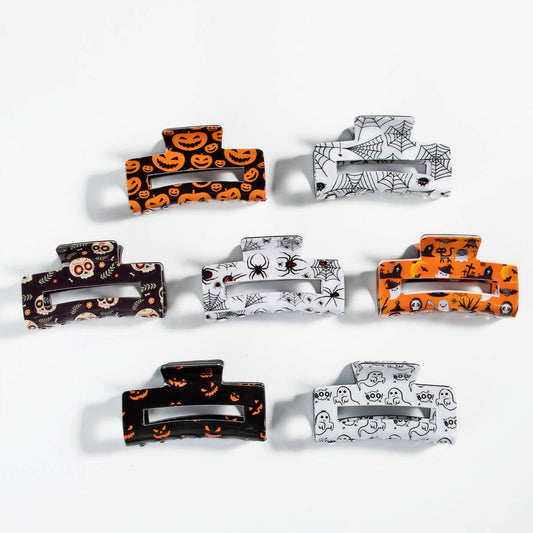 Halloween Spiderweb Hair Claw - Ghost Pumpkin Clip_CWAHA1447
