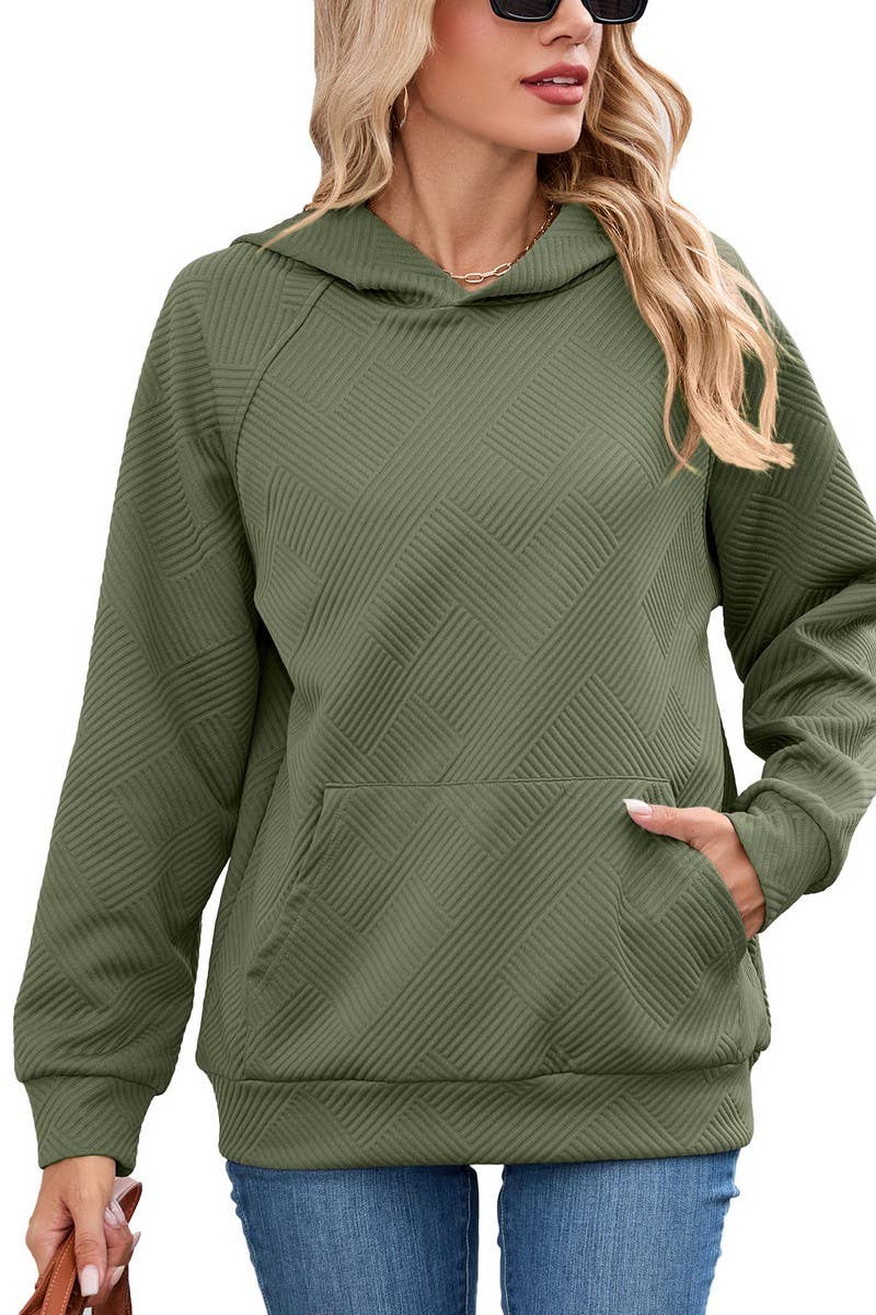 CWOHOL00661_SOLID HOODED POCKET CASUAL SWEATSHIRT