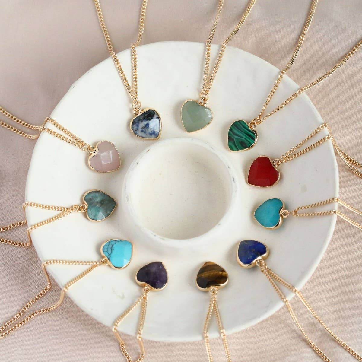 December Birthstone Heart Pendant Necklace