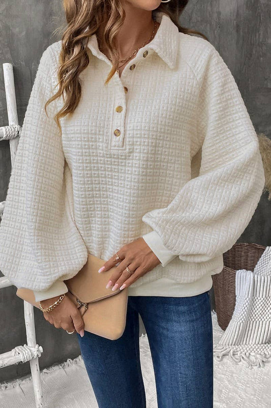 CWTBLL1758_LOOSE-FITTING SOLID COLOR TEXTURED SWEATSHIRT