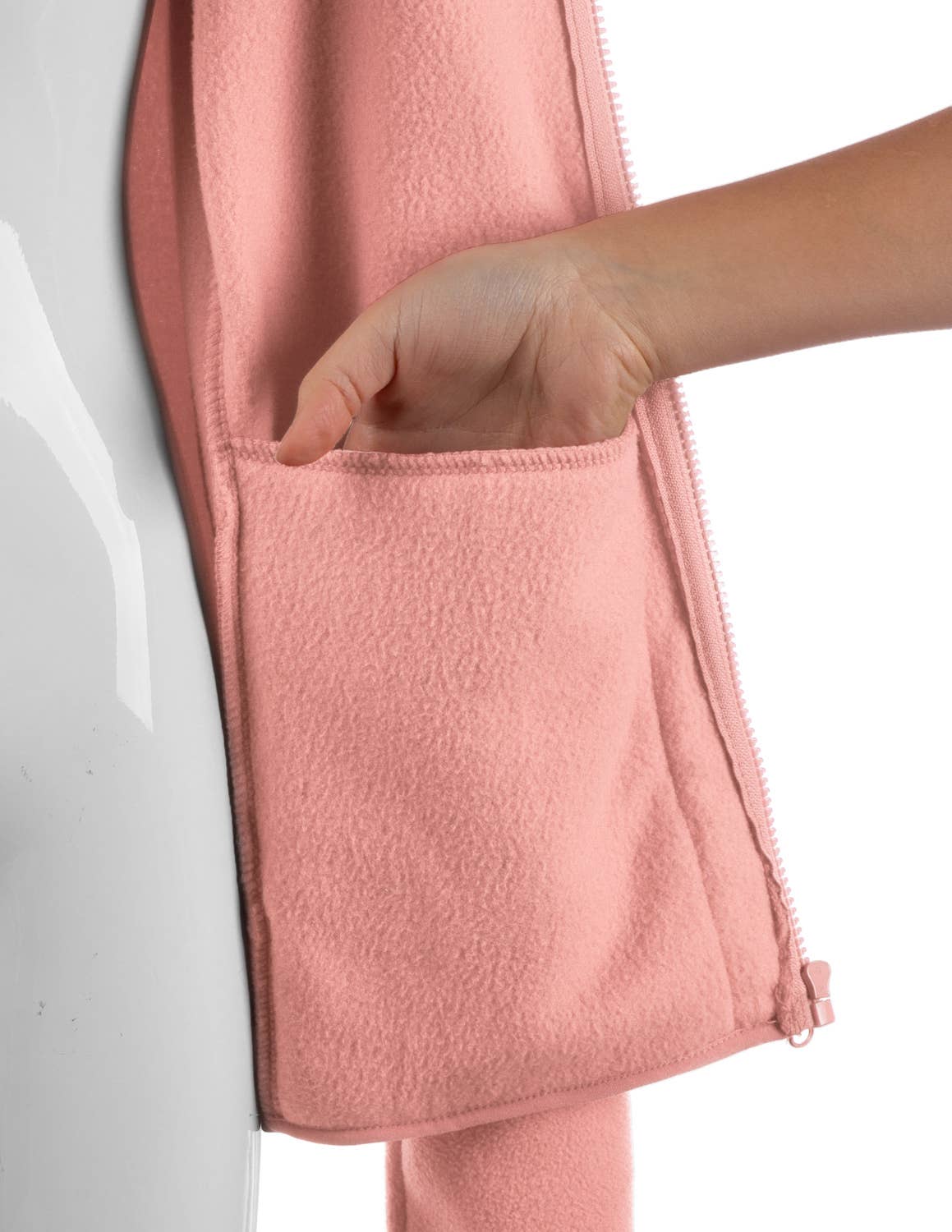 CWOJA693_Long Sleeve Full-Zip Thermal Basic Fleece Jacket