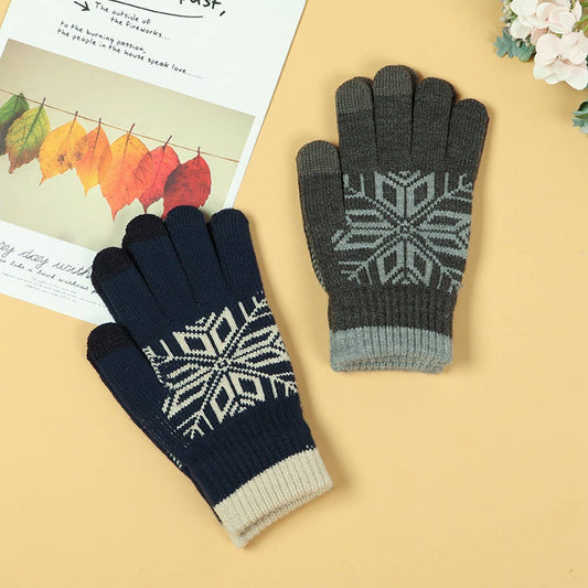 WINTER GLOVES OCTAGONAL FLOWER WOOL GLOVES_CWAG0172