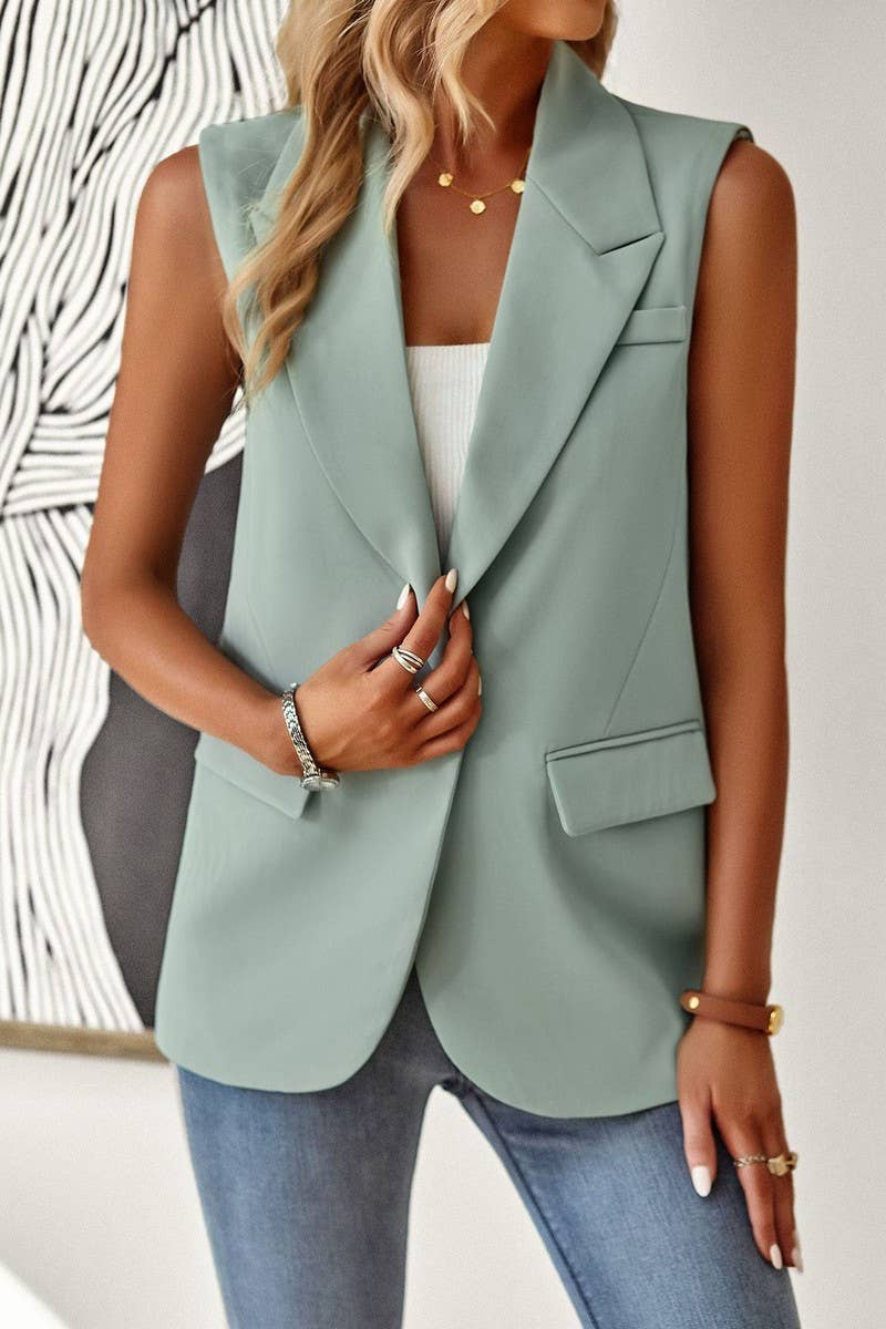 CWOCASL0041_LOOSE AND ELEGANT COMMUTING SLEEVELESS SUIT VEST