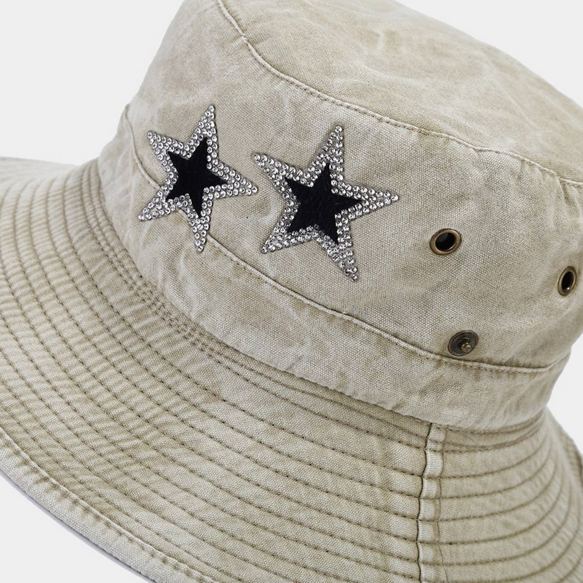 Women??¢s Star Rhinestone Wide Brim Sun Hat_CWAH3807