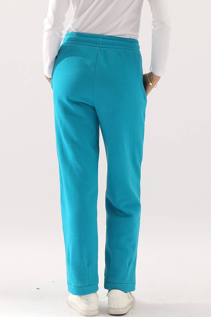 CWBLP392_HIGH WAISTED STRAIGHT WIDE LEG LONG SWEATPANTS