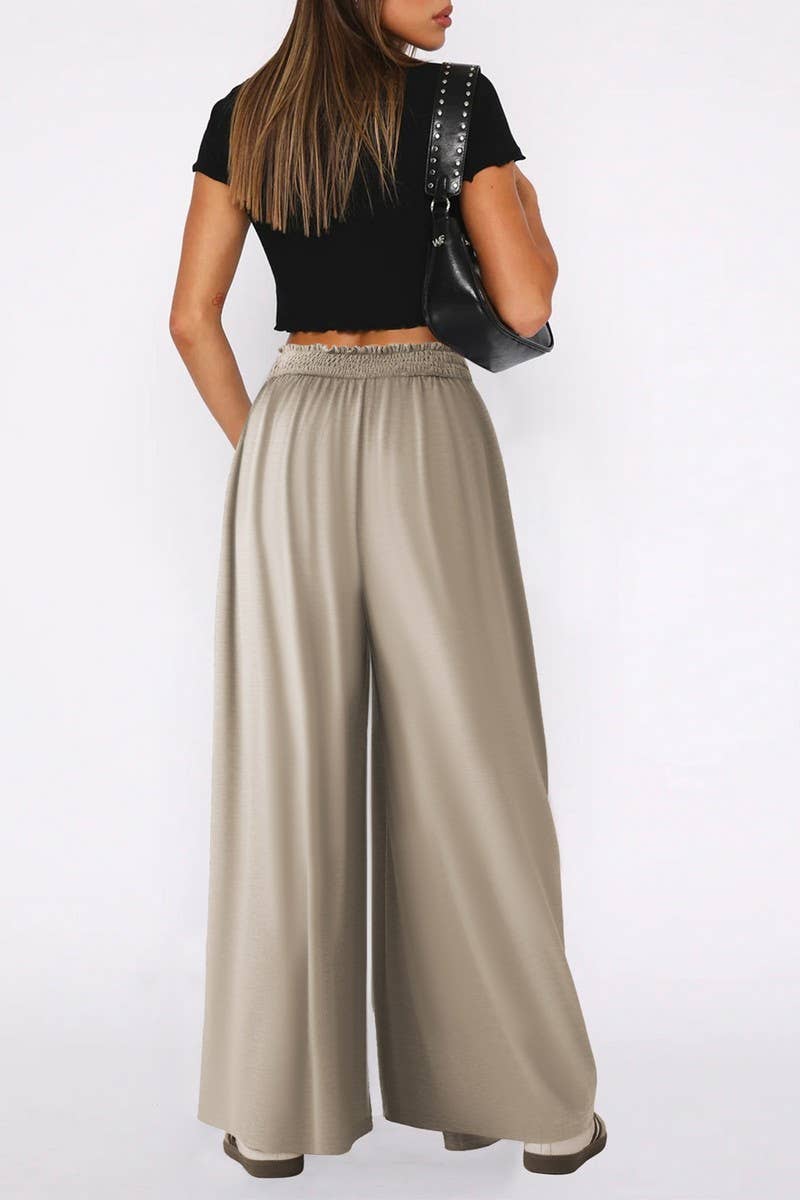 CWBLP1863_SOLID COLOR CASUAL HIGH WAIST WIDE LEG PANTS
