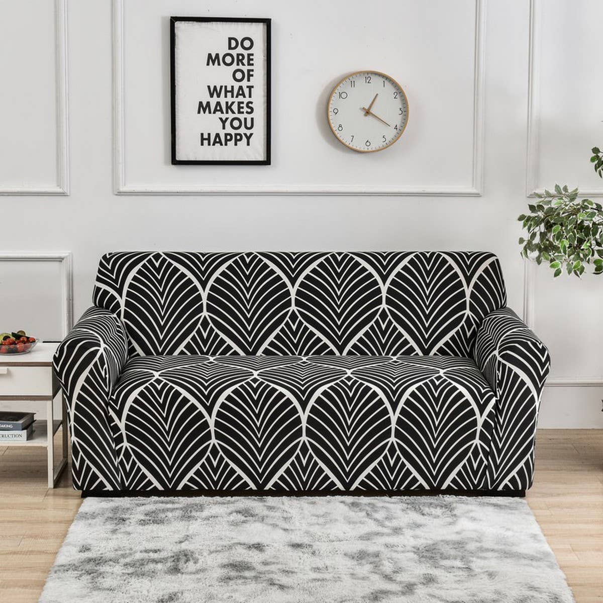 Printed Milk Silk Sofa Cover, Stretch & Full Fit_CWMM8325