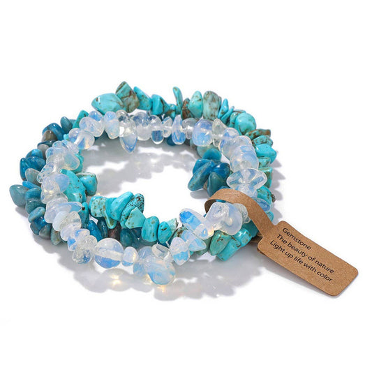 CWAJE4296_VINTAGE IRREGULAR GRAVEL THREE-PIECE BRACELET