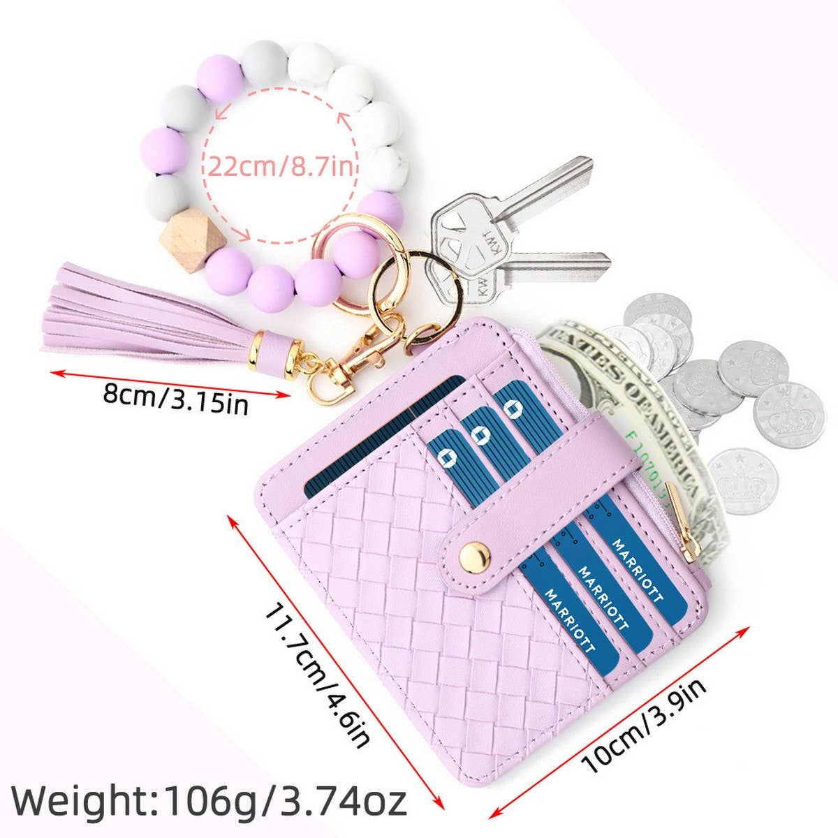 DIY Zipper Wallet with Keychain, Multi-Card Holder_CWAB4992