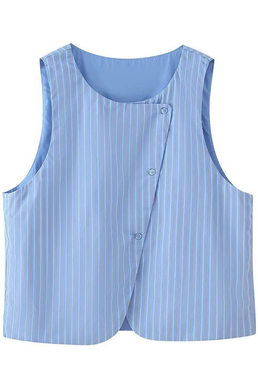 CWSBSSL0153_NICHE HIGH-END STRIPED VEST TOP + PANTS SET