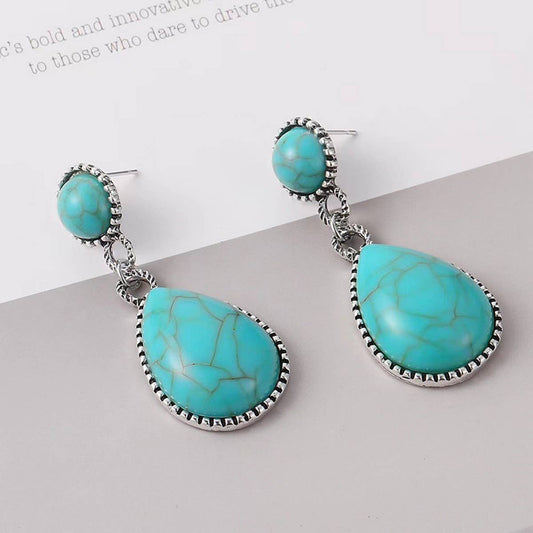 RETRO CREATIVE PATTERN WATER DROP EARRINGS_CWAJE2011