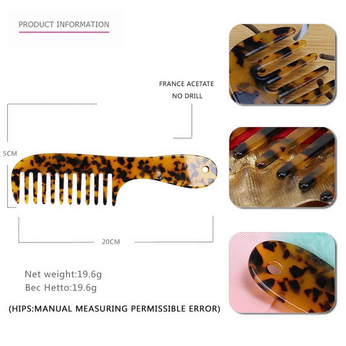SIMPLE MARBLE ACETATE COMB HEADPIECE_CWAHA4175