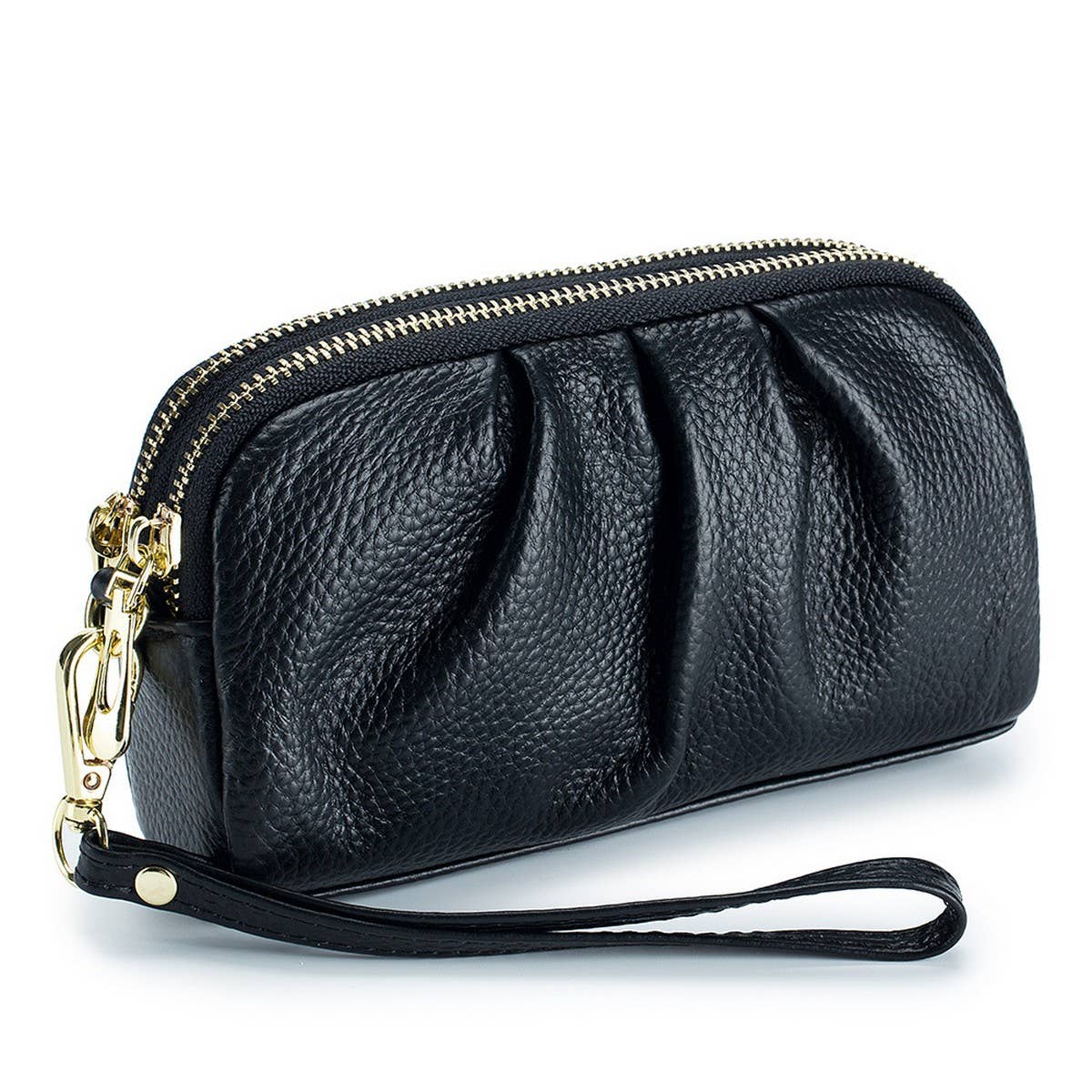 TOPLAYER COWHIDE DOUBLE LAYER ZIPPER LEATHER WALLET_CWAB3705