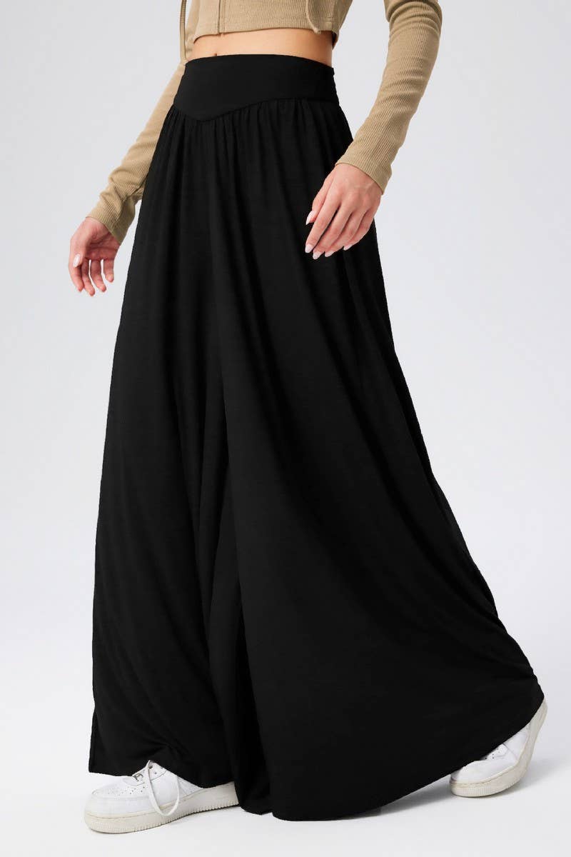 CWBLP1863_SOLID COLOR CASUAL HIGH WAIST WIDE LEG PANTS
