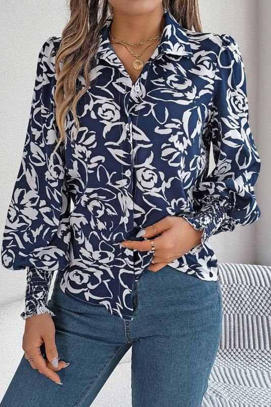 CWTSTL1510_AUTUMN LONG SLEEVE FLORAL PRINT SHIRT TOP