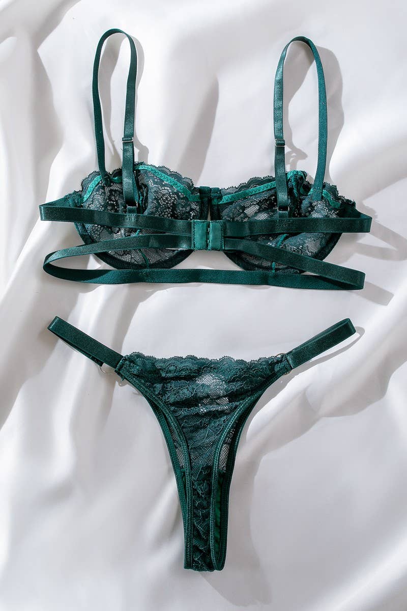 CWSS1199_LACE MESH SEE-THROUGH SEXY LINGERIE 2-PIECE SET