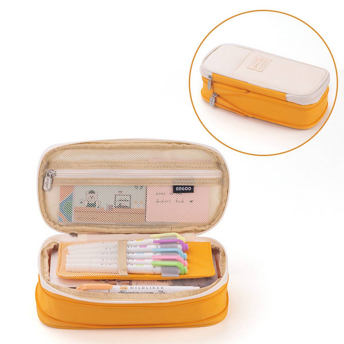 MACAROON COLOR MATCHING LARGE CAPACITY PENCIL CAS