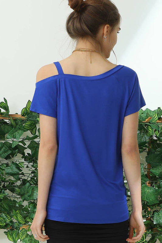 CWTTS699_BOAT NECK MODAL SHORT SLEEVE T SHIRT TOP