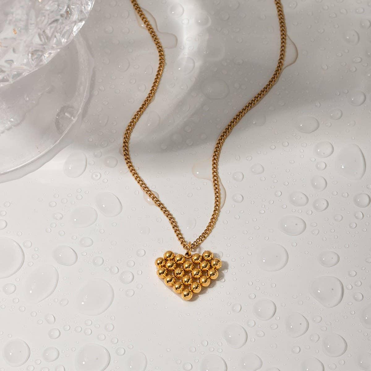 NEW ROUND BEAD HEART PENDANT DESIGN NECKLACE