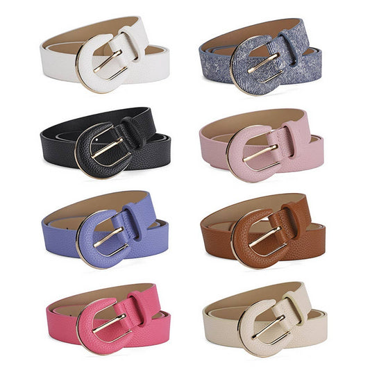 SIMPLE LYCHEE PRINT EMBELLISHED JEANS BELT_CWASC0574