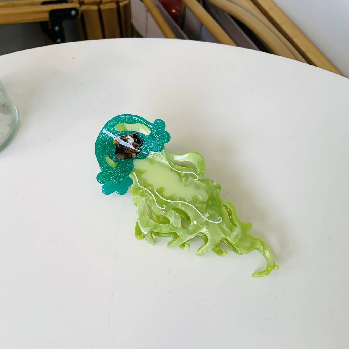 CWAHA4502_LONG TAILED PATTERNED JELLYFISH HAIR CLIP