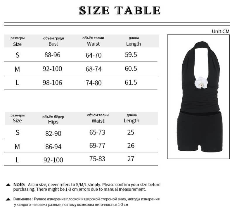 CWSS1114_HALTER FLORAL CROP TOP & HIGH WAIST SHORTS SET