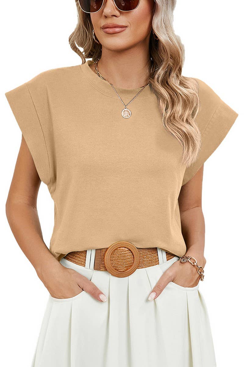 CWTBLS0864_ROUND NECK SOLID COLOR RAGLAN SLEEVE T-SHIRT