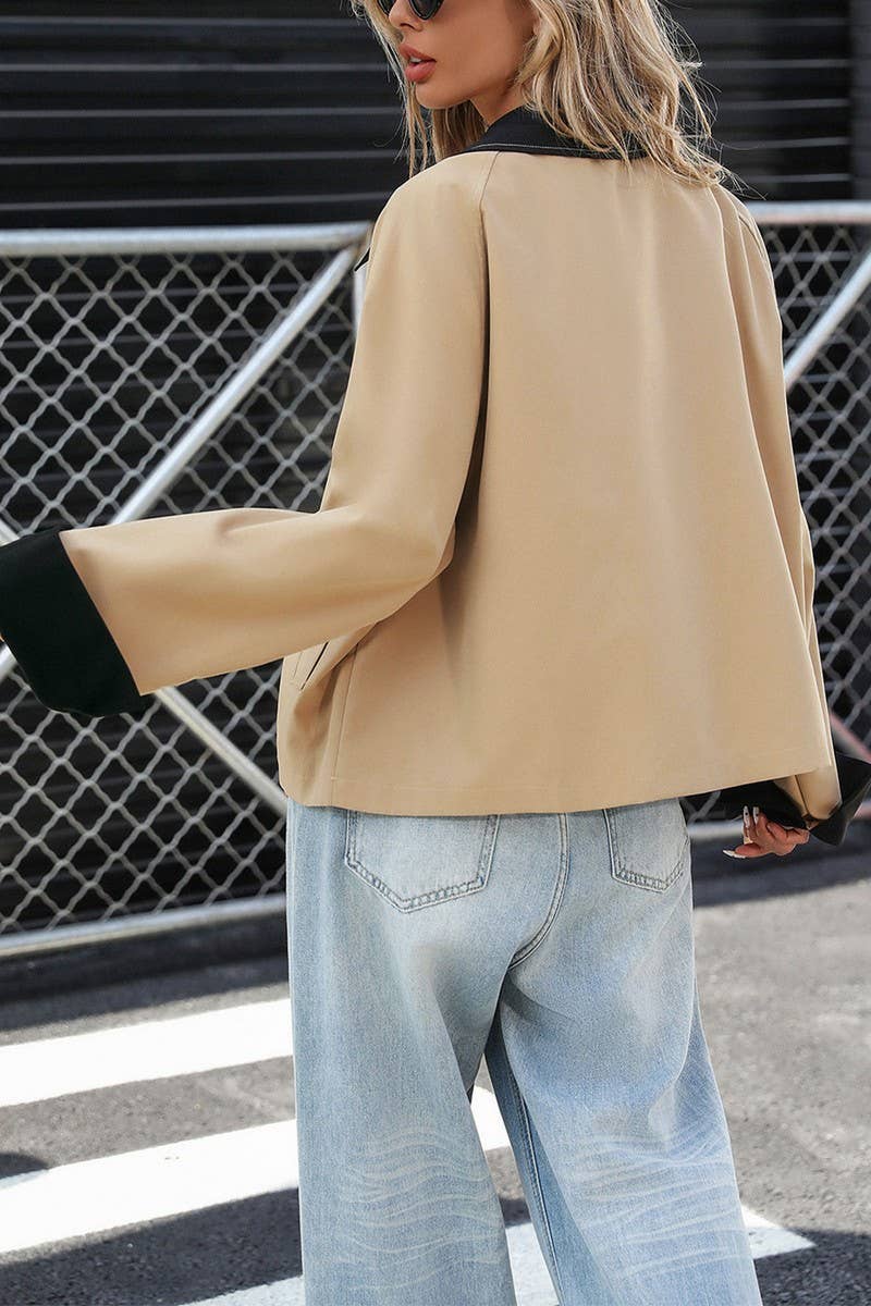 CWOCO1269_COLORBLOCK CROPPED LIGHTWEIGHT JACKET