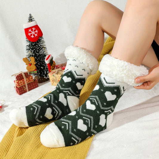 LOVE HEART FLOOR SOCKS FUZZY INDOOR SLIPPER SHOES