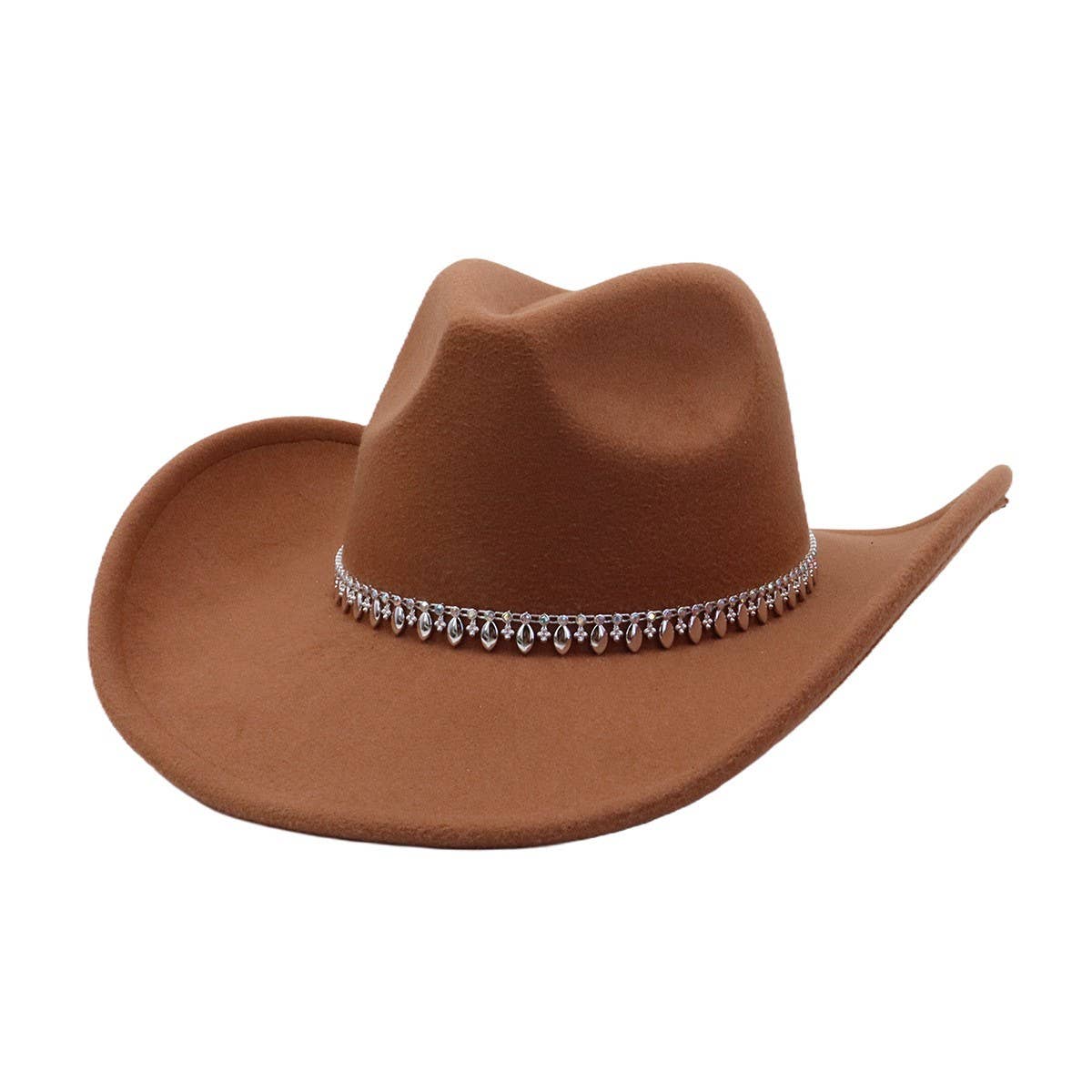Western Ethnic  Felt Cowboy Fedora Hat_CWAH04371